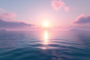 Obraz premium As the sun sets over the ocean, the sky changes colors at dusk