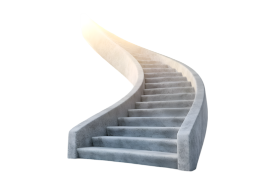 Curving Concrete Staircase Ascending to Light