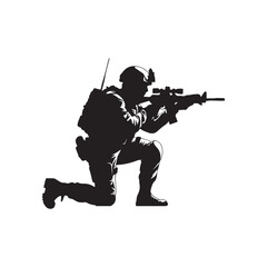 Naklejka premium silhouette down position army vector