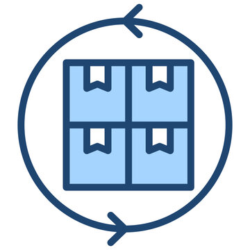 recommend clip art: Inventory Turnover Icon Lineal Blue Style