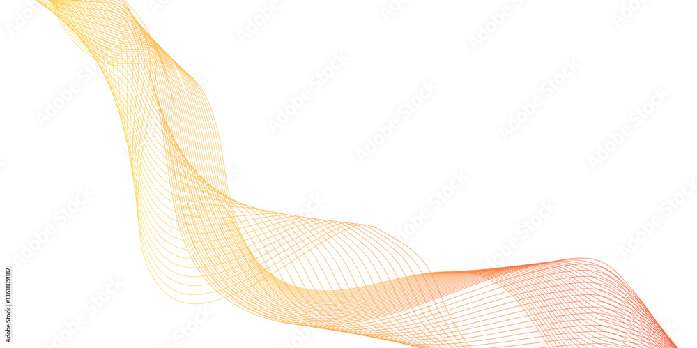 Aufkleber glossy gold ribbon on a white background with copyspace, abstract wave element for design. digital f