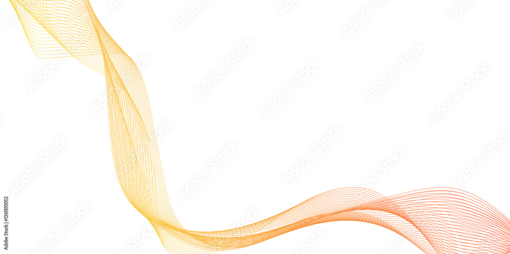 Aufkleber glossy gold ribbon on a white background with copyspace, abstract wave element for design. digital f