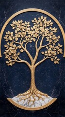 Gold Tree Panel Wall Art
