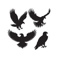 Obraz premium set of silhouette eagle vector 