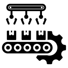 Manufacturing Process Icon Black Style