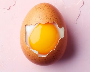 Egg yolk cracked open