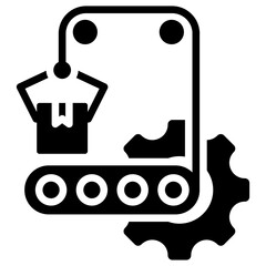 Factory Equipment Icon Black Style