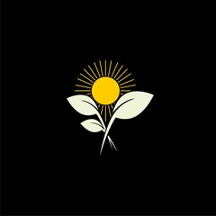  Leaf ecology, nature element icon isolated on black background.