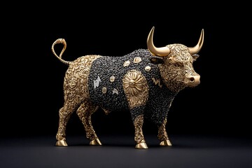 Golden Bull Sculpture