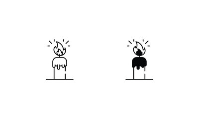Candle icons set vector stock illustration
