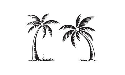 coconut tree vector on white background
