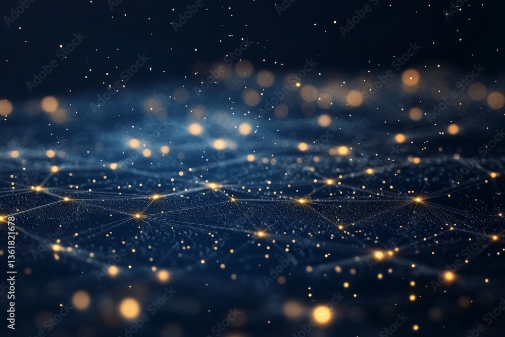 Poster Digital networks illuminated with vibrant lights creating a mesmerizing visual representation of connectivity and technology