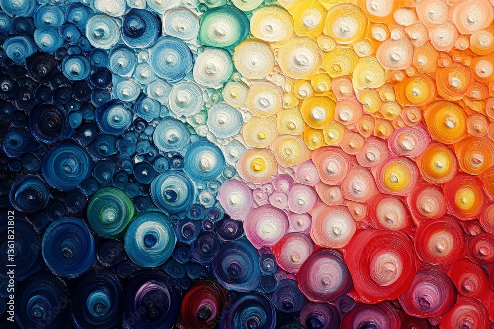 Poster colorful swirl painting showcasing vibrant hues blending together in a stunning abstract display of 