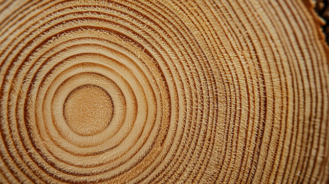 A close-up image of a tree stump, showcasing the intricate growth rings and natural textures of the wood.