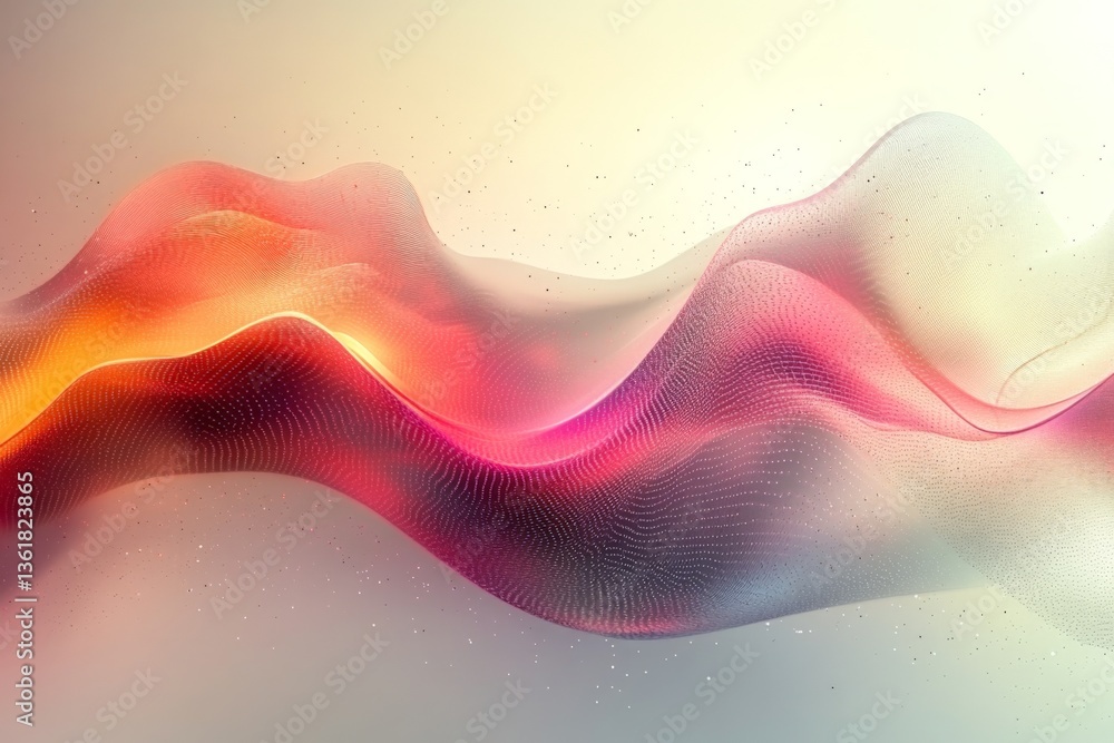 Poster colorful abstract wave patterns create a dynamic atmosphere during a digital art exhibition