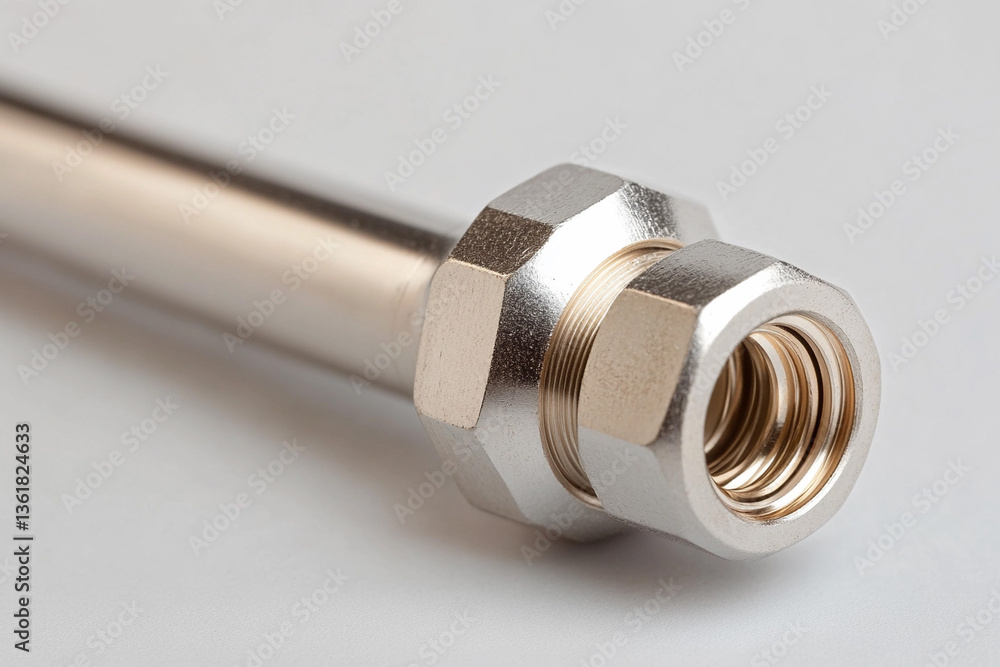 Aufkleber close-up view of a torque wrench adjusting a bolt for precise fastening in mechanical applications