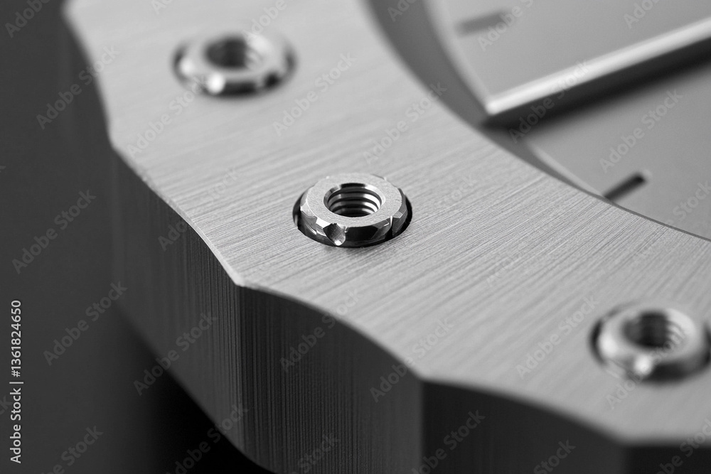 Aufkleber close-up view of a torque wrench adjusting a metal bolt in a workshop setting during daylight hours