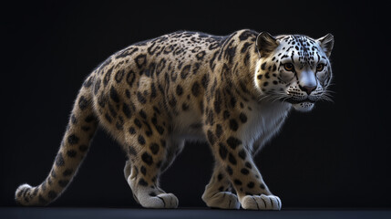 Obraz premium The quiet seat of the royal snow leopard, snow leopard: sitting like a king, snow leopard on the throne of the white king, the royal splendor of the snow leopard