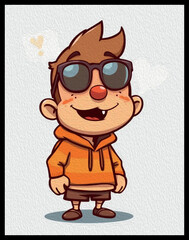 Naklejka premium Cartoon. Pattern for T-shirts, covers, wallpapers, fabrics . Oil painting