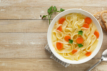 homemade vegetable noodle soup