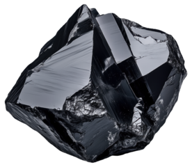 PNG Large black obsidian rock