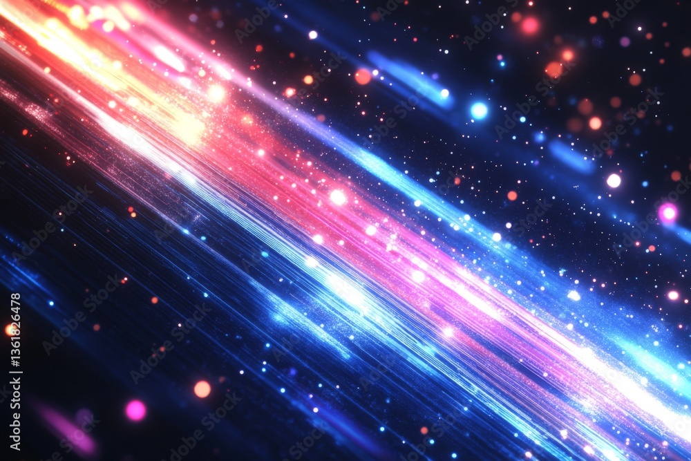 Aufkleber Vibrant abstract light trails illuminate the dark background and create a mesmerizing visual display