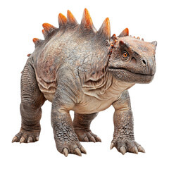 Fototapeta premium Kentrosaurus dinosaur with spikes on its back, isolated on transparent background. Concept of paleontology, prehistoric animals, and extinct species.