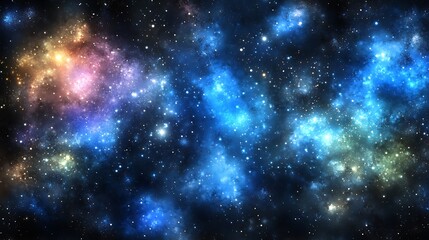 Colorful nebula and stars in space.