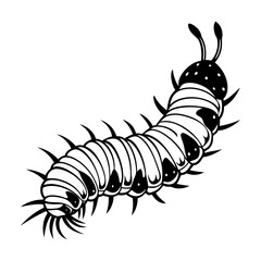 Naklejka premium caterpillar black color vector