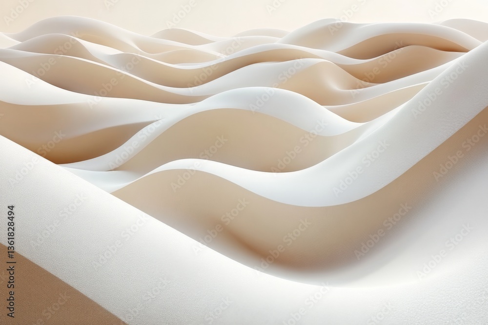 Poster abstract representation of soft waves in muted tones showcasing texture and form