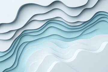 Fototapeta premium Layered abstract design showcasing soft curves and gradients in shades of blue and white