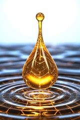 Golden Drop on Water