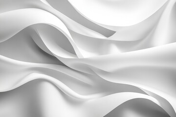 Elegant white fabric draped gracefully showcasing smooth curves and folds in soft light