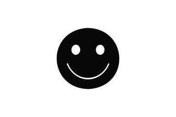 Fototapeta premium Smiley face silhouette on white background