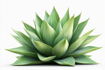 Fototapeta premium Vibrant green agave plant displayed prominently with striking leaves in a minimalist setting