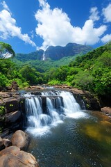 Fototapeta premium Tropical Waterfall Scenic View (1)
