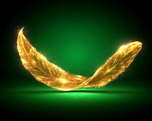 Golden Feathers Abstract Design
