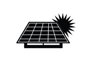 Solar energy panel icon on white background