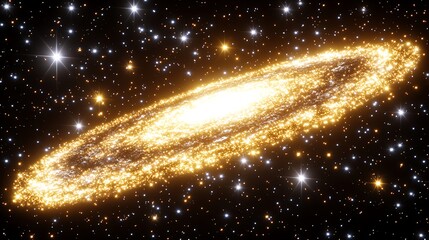 Obraz premium Golden spiral galaxy in deep space. (6)