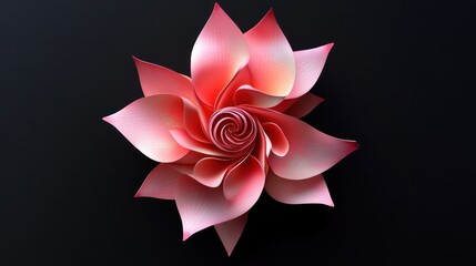 Fototapeta premium Abstract origami flower on dark background. Possible use Stock photo