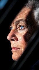 Elderly Womans Profile Portrait.
