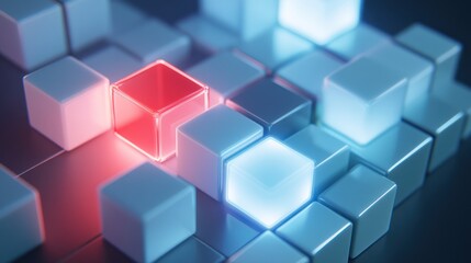 Obraz premium Abstract glowing cubes