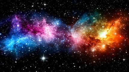 Fototapeta premium Colorful nebula in outer space with stars.
