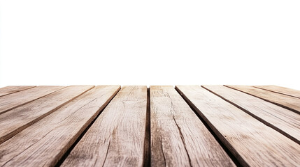 Wooden Plank Floor on White Background