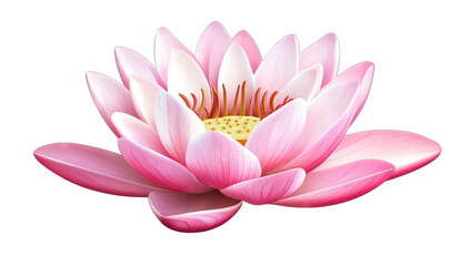 a beautifully rendered pink lotus flower with delicate petals an