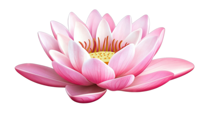 a beautifully rendered pink lotus flower with delicate petals an