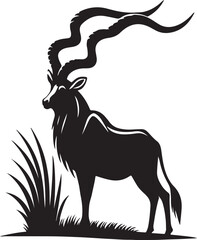 Addax silhouette colour vector style with white background