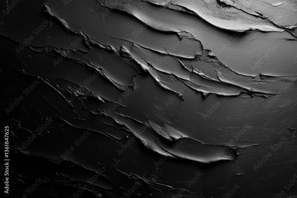 Poster Artistic black textured background with waves and lines showcasing abstract design elements for creative projects