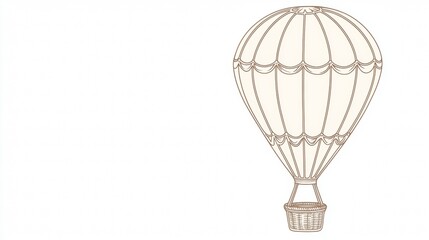 Hot air balloon floating gently in the sky during a calm day at a scenic location