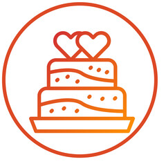 Wedding Cake Icon Style
